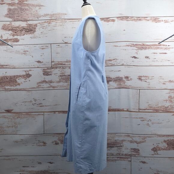 Vintage Pendleton Sophisticates Button Up Jumper Dress Blue Chambray Size 12 - Picture 3 of 6